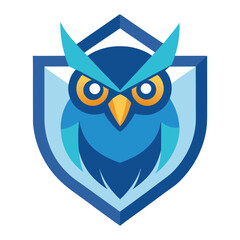 Obraz premium Futuristic Owl Badge For Education Branding