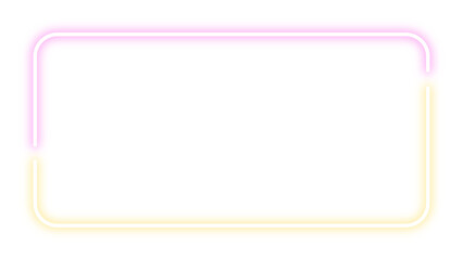 白背景に映える黄色とピンクのネオン角丸フレーム 16:9