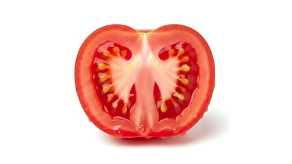 A cut through the freshness of tomato