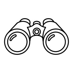 Binoculars Outline Icon for Observation and Search, Simple Black Line Art Vector Graphic
