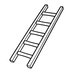 Wooden ladder cartoon vector illustration isolated on white background