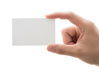 Hand holding clear glass plate isolated on transparent background