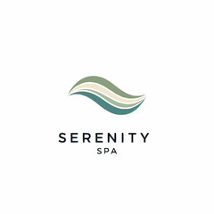 Fototapeta premium Serenity Spa Logo Design with Calming Wave Elements.