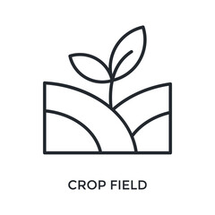 Fototapeta premium Crop Field Icon Outline Style. Vector Illustration For Graphic Design