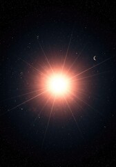 Fototapeta premium Abstract dark cosmic background showing spacetime distortion and immense gravity pulling energy toward a central glowing point ,dramatic ,render ,collapse