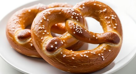 Delicious pretzels on a plate