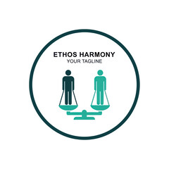 Simple Graphic Illustration of Two People.