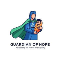 Illustration of Guardian Holding a Child.