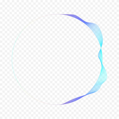 Vibrant circle frame with gradient lines. Modern line art idea for poster, brochure, cover, music, sound, header, web banner, presentation. Vector Illustration