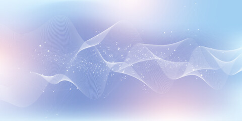 Modern digital technology background design with molecular plexus lines and dots. Futuristic network connection. Abstract mesh, big data technology, ai, science, cyberspace.