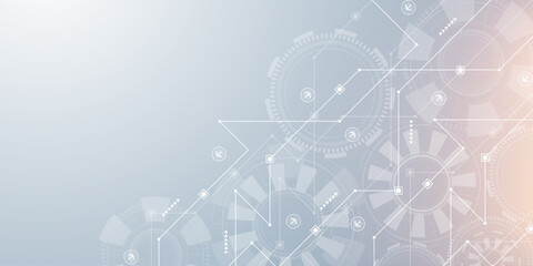 Motherboard technology circuit board background texture design. Creative idea AI banner concept for internet technology. Digital motherboard concept for poster, cover, banner, header, web template