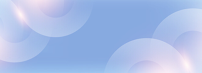 Modern digital abstract blue background with circular lines. Geometric stripe line art design for poster, brochure, cover, website, header, web banner, presentation