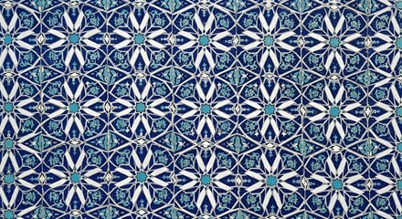 Intricate Islamic Geometric Pattern Tile, Traditional Moroccan Mosaic Design, Decorative Background for Interior Design and Architecture