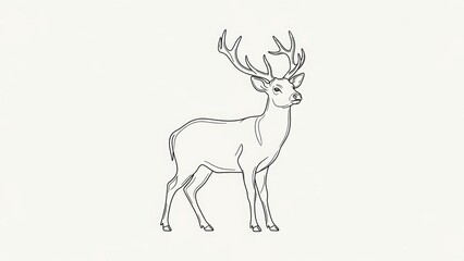 Elegant deer illustration against a neutral backdrop for versatile design applications