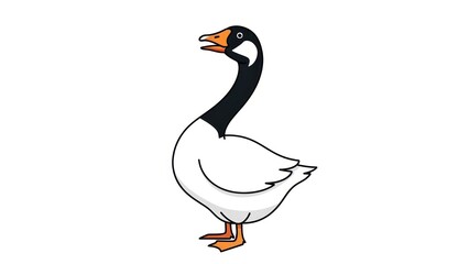 Obraz premium Cartoon goose isolated on white background simple illustration