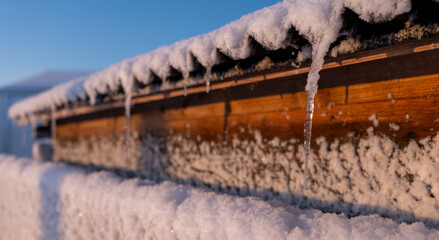 Carrelet enneigé avec glace, Yves, Charente Maritime, France © jujud3100