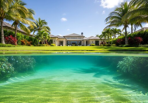 Tropical Luxury House with Split Level Underwater View
