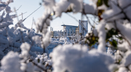 Carrelet enneigé de la Baie de Yves, Charente Maritime, France © jujud3100