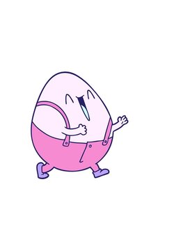 horizontally vibrating animation of humpty dumpty cartoon egg man