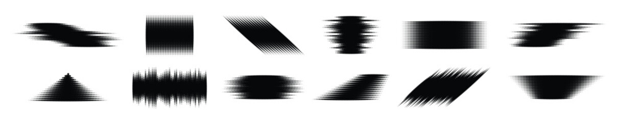 halftone glitch element set dotted textured geometric form © Iskgzs
