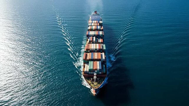 Container ship cargo transport ocean sea freight.