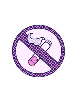 attention grabbing animation of comic book style cartoon of a no smoking allowed sign