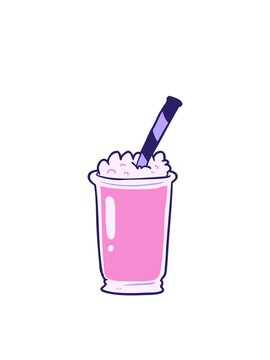 blinking radial lines animation of cartoon milkshake