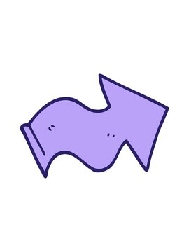 shivering motion animation of cartoon doodle pointing arrow