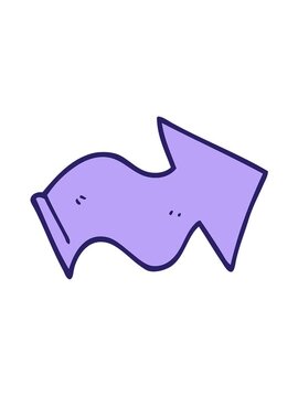 jiggle motion animation of cartoon doodle pointing arrow