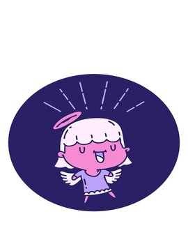 bobbing motion animation of icon of a tattoo style singing angel