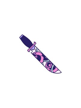 sales flash animation of tattoo of a dagger and flowers