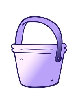 pixelize effect animation of cartoon doodle bucket