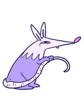 vibrating motion animation of a cartoon sneaky rat