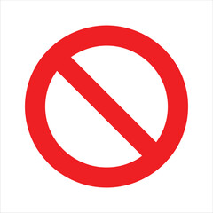 Minimal Prohibition No Symbol Circle Sign On White Background