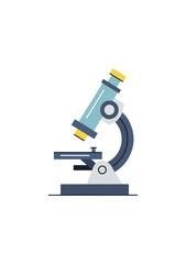 Microscope illustration isolated on black background for scientific research design