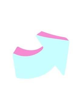 splitting effect animation of pointing arrow cartoon element
