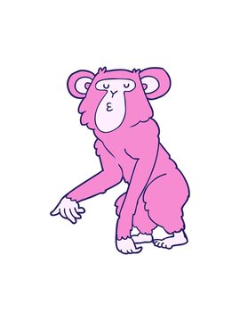 bobbing motion animation of cartoon chimpanzee