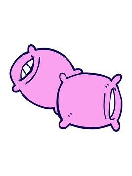 neon light effect animation of cartoon doodle pillow