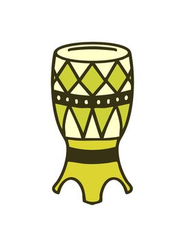 changing color animation of brazilian surdo carnival drum