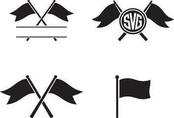 Minimal Black Flag SVG Icon Set