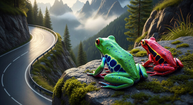 frog on a leaf