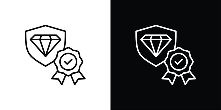 Authenticity Icon Sheet Multiple Style Collection Isolated Vector