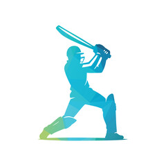 Obraz premium Dynamic Silhouette of Cricketer Batting logo