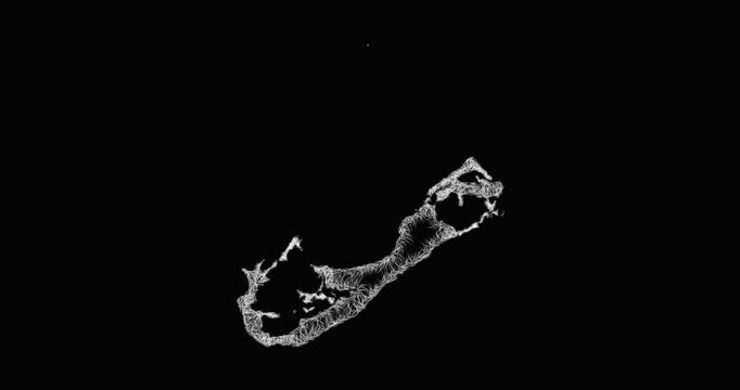 Sketch Bermuda outline map animation - smooth progressive reveal