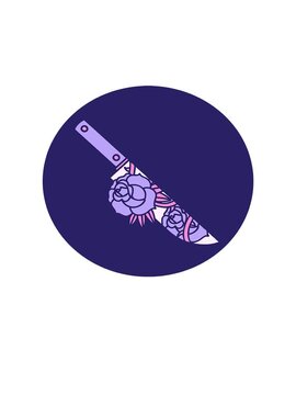 jumping motion animation of tattoo style image of a dagger and flowers