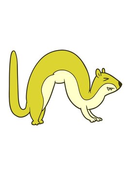 changing color animation of cartoon of a weasel