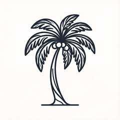 A sleek and modern palm tree icon, perfect for travel branding, tropical designs, and summer-themed projects. Its elegant and minimalist design makes it versatile for various applications.