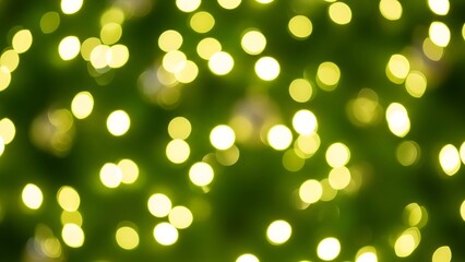 Obraz premium Yellow bokeh lights on green background yellow lights blurry lights festive lights