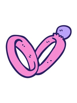 jiggle motion animation of hand drawn doodle style cartoon wedding rings