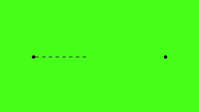 Animation of Path From One Point to Another. Goal Concept. Dotted Line. Green Screen 4k Stock Video